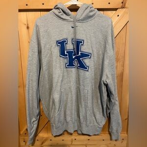 Nike Gray Hoodie with Red and Blue Accents